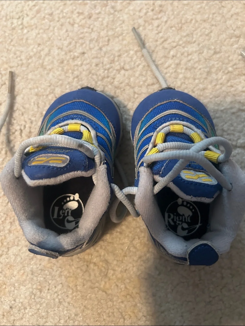 Nike Kids Blue Sneakers with Yellow Accents